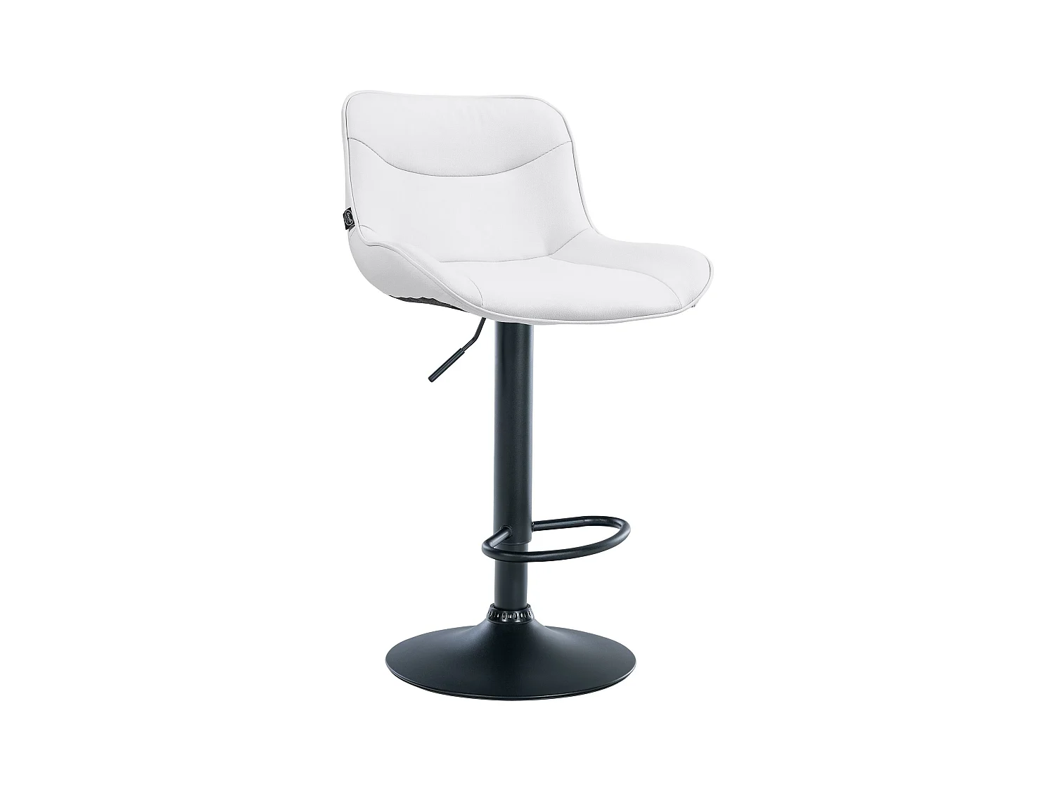 Tabouret de bar - Similicuir (PVC) & Noir - Blanc - Vonore