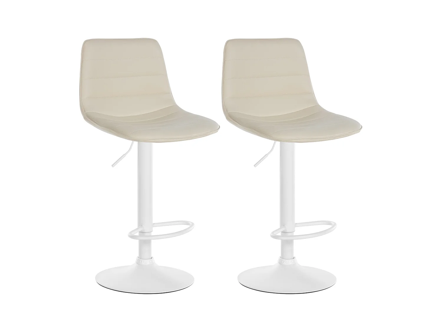 Lot de 2  Tabouret de bar - Similicuir - Crème - Lex