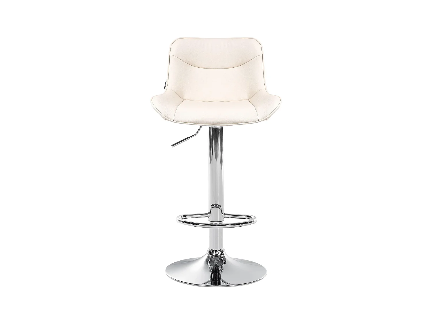 Tabouret de bar - Similicuir (PVC) & Chrome - Crème - Vonore