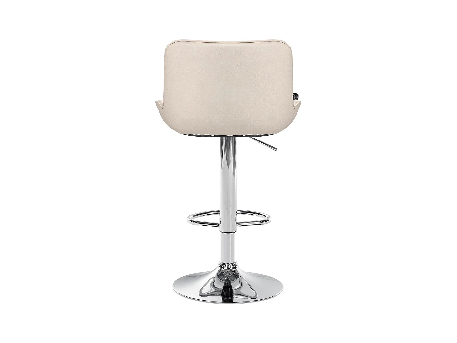 Tabouret de bar - Similicuir (PVC) & Chrome - Crème - Vonore