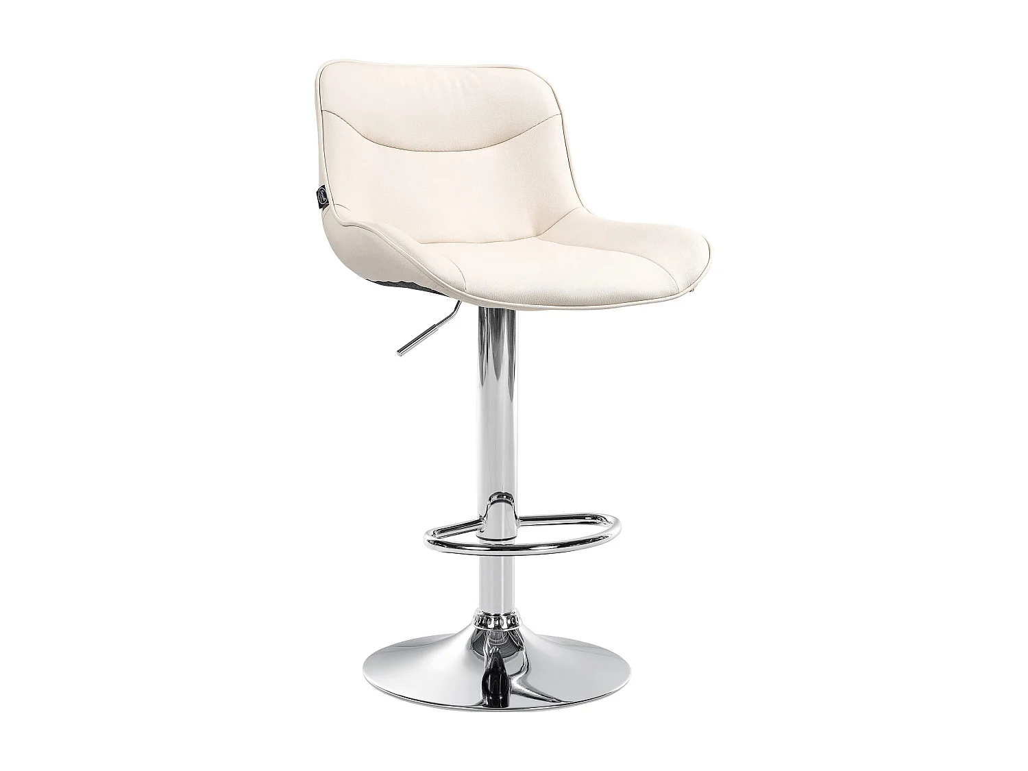 Tabouret de bar - Similicuir (PVC) & Chrome - Crème - Vonore
