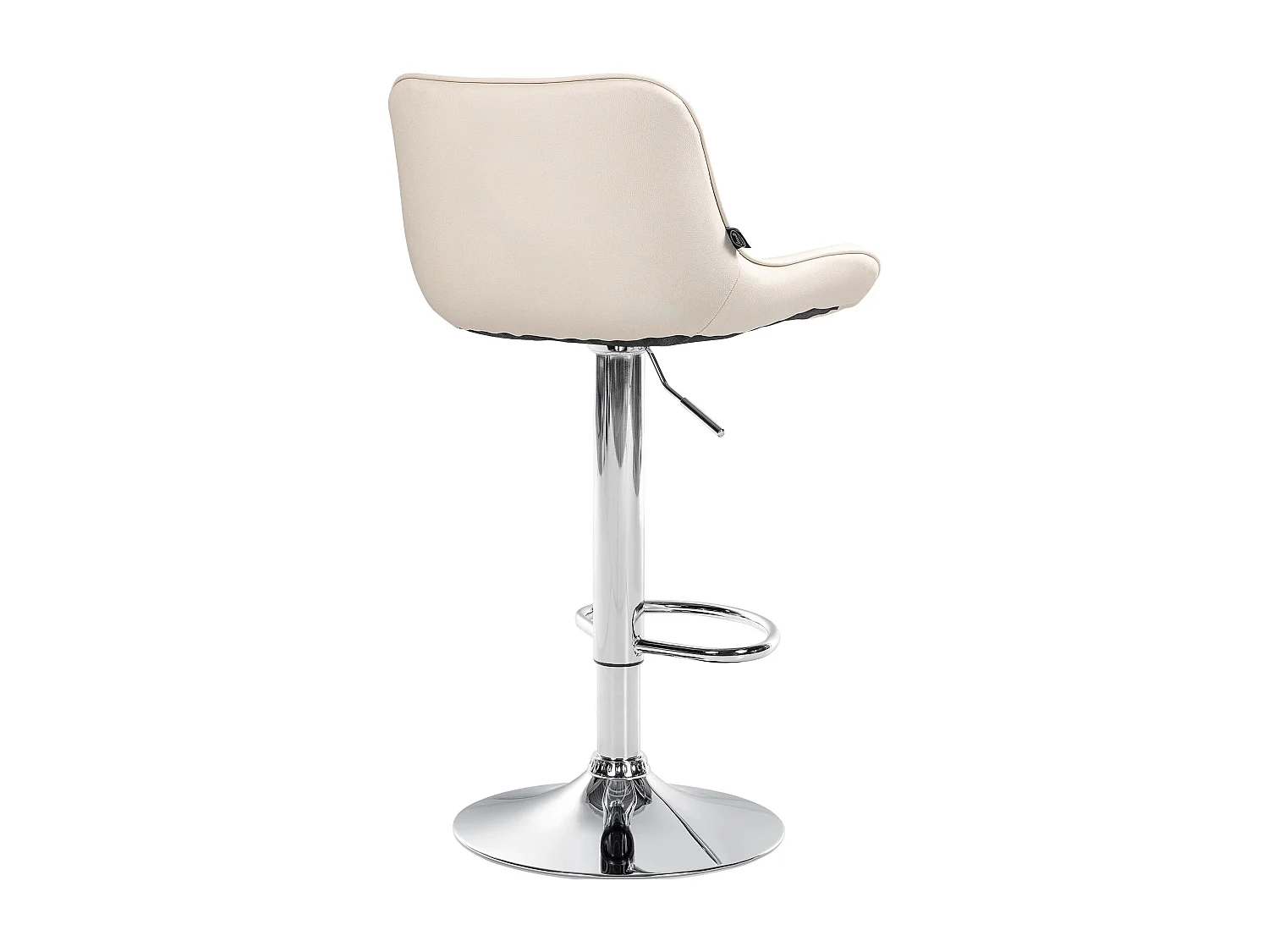 Tabouret de bar - Similicuir (PVC) & Chrome - Crème - Vonore