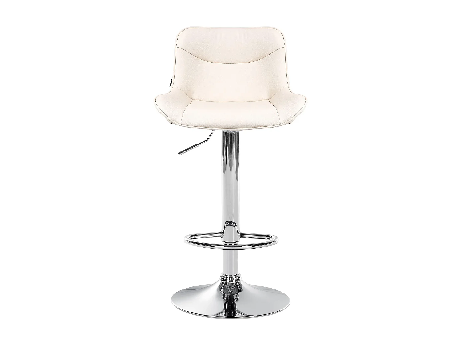 Tabouret de bar - Similicuir (PVC) & Chrome - Crème - Vonore