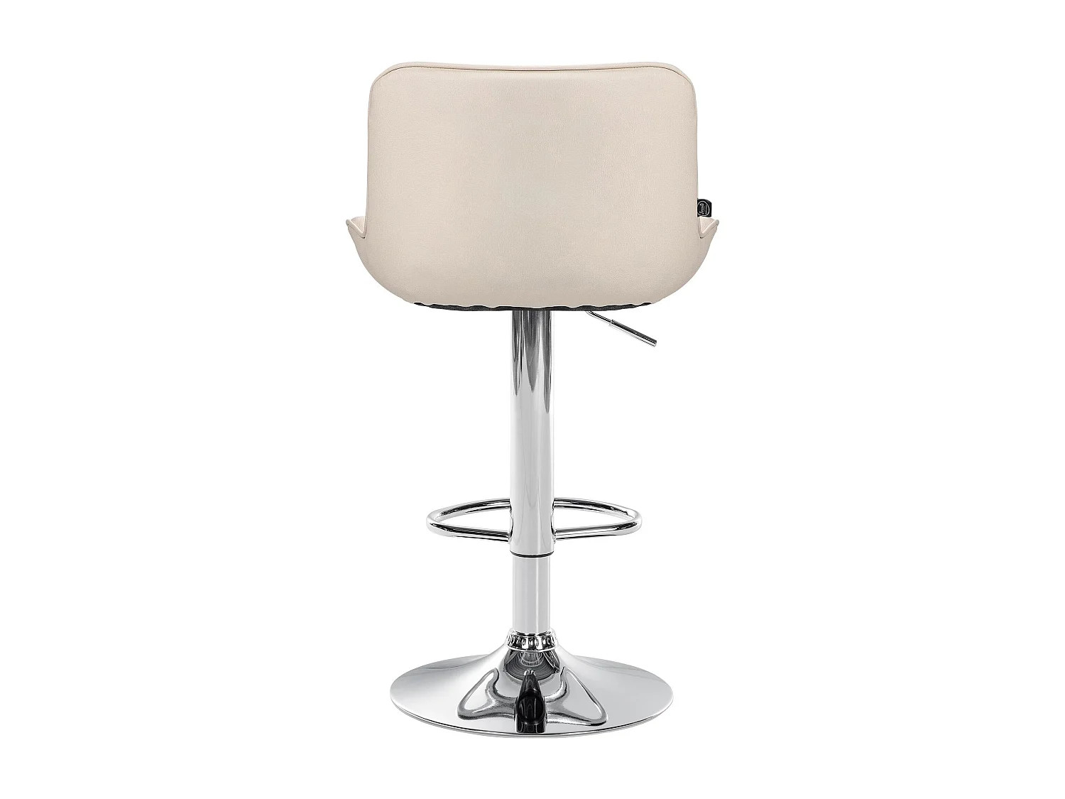 Tabouret de bar - Similicuir (PVC) & Chrome - Crème - Vonore