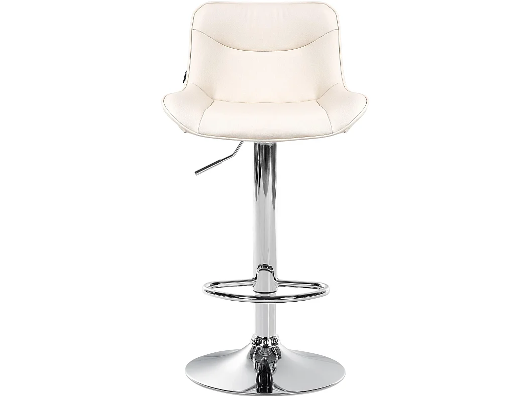 Tabouret de bar - Similicuir (PVC) & Chrome - Crème - Vonore