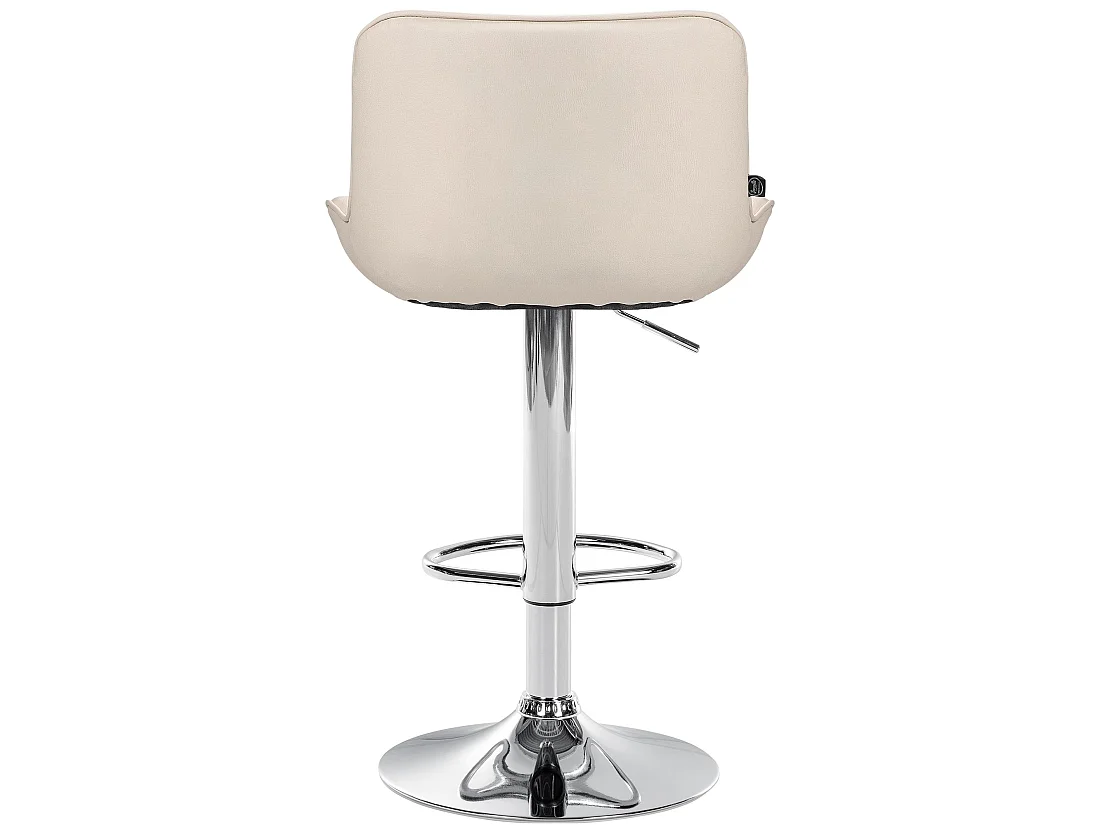 Tabouret de bar - Similicuir (PVC) & Chrome - Crème - Vonore