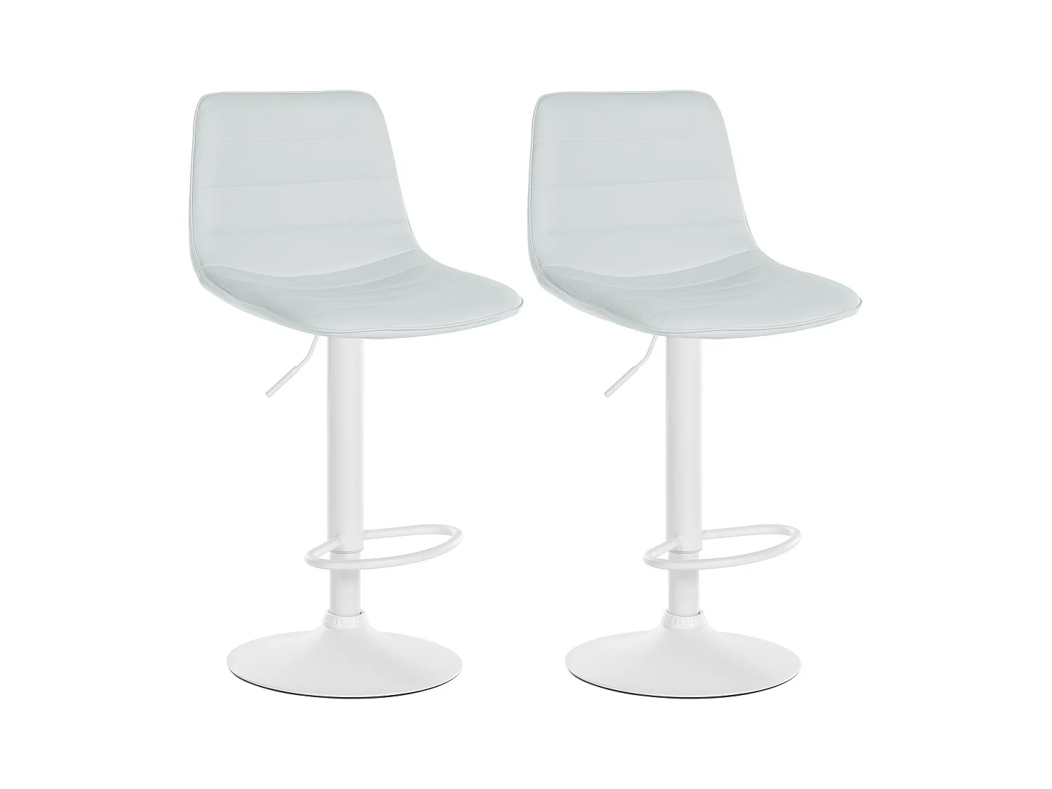 Lot de 2  Tabouret de bar - Similicuir - Blanc - Lex