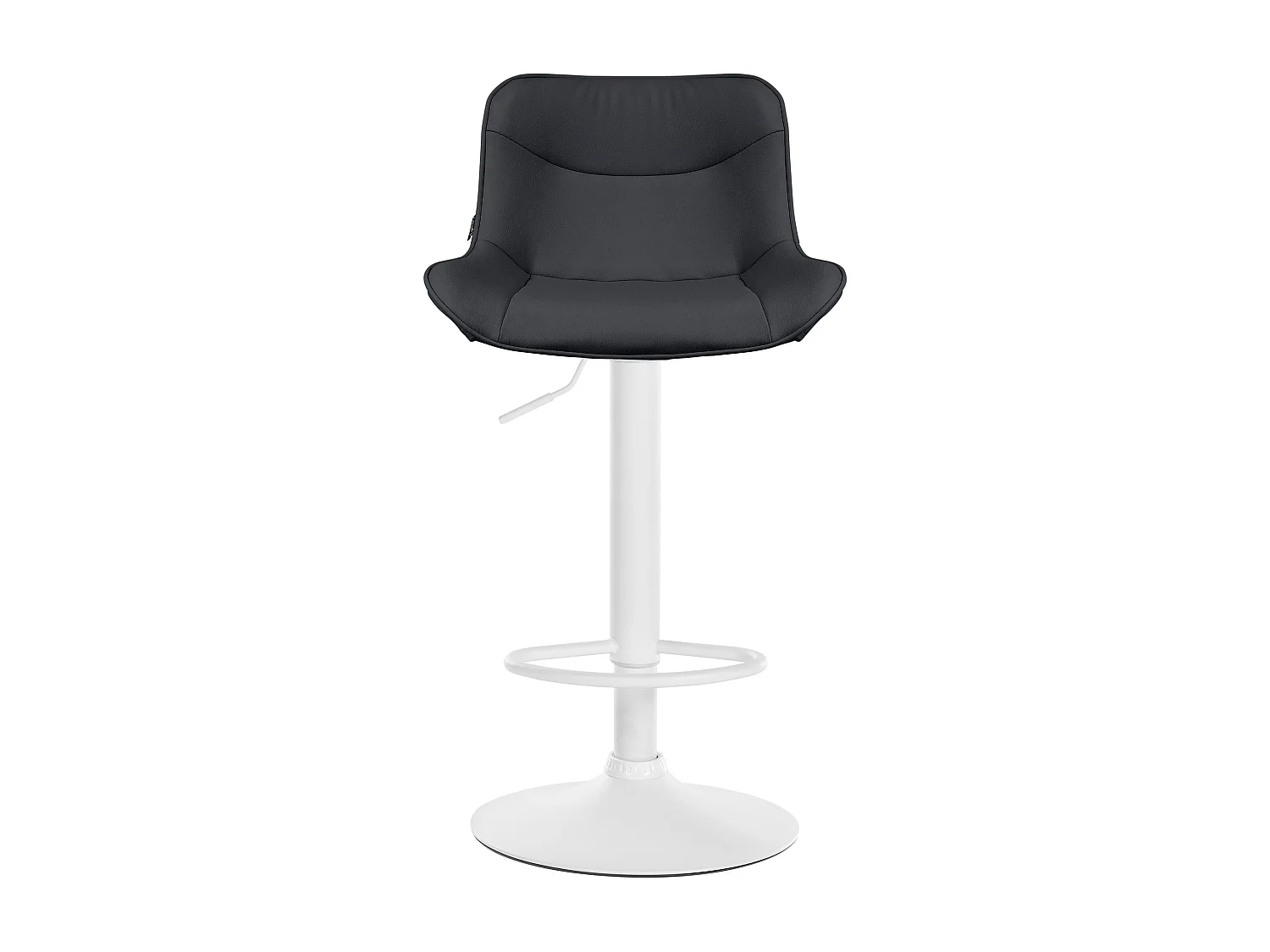 Tabouret de bar - Similicuir (PVC) & Blanc - Noir - Vonore