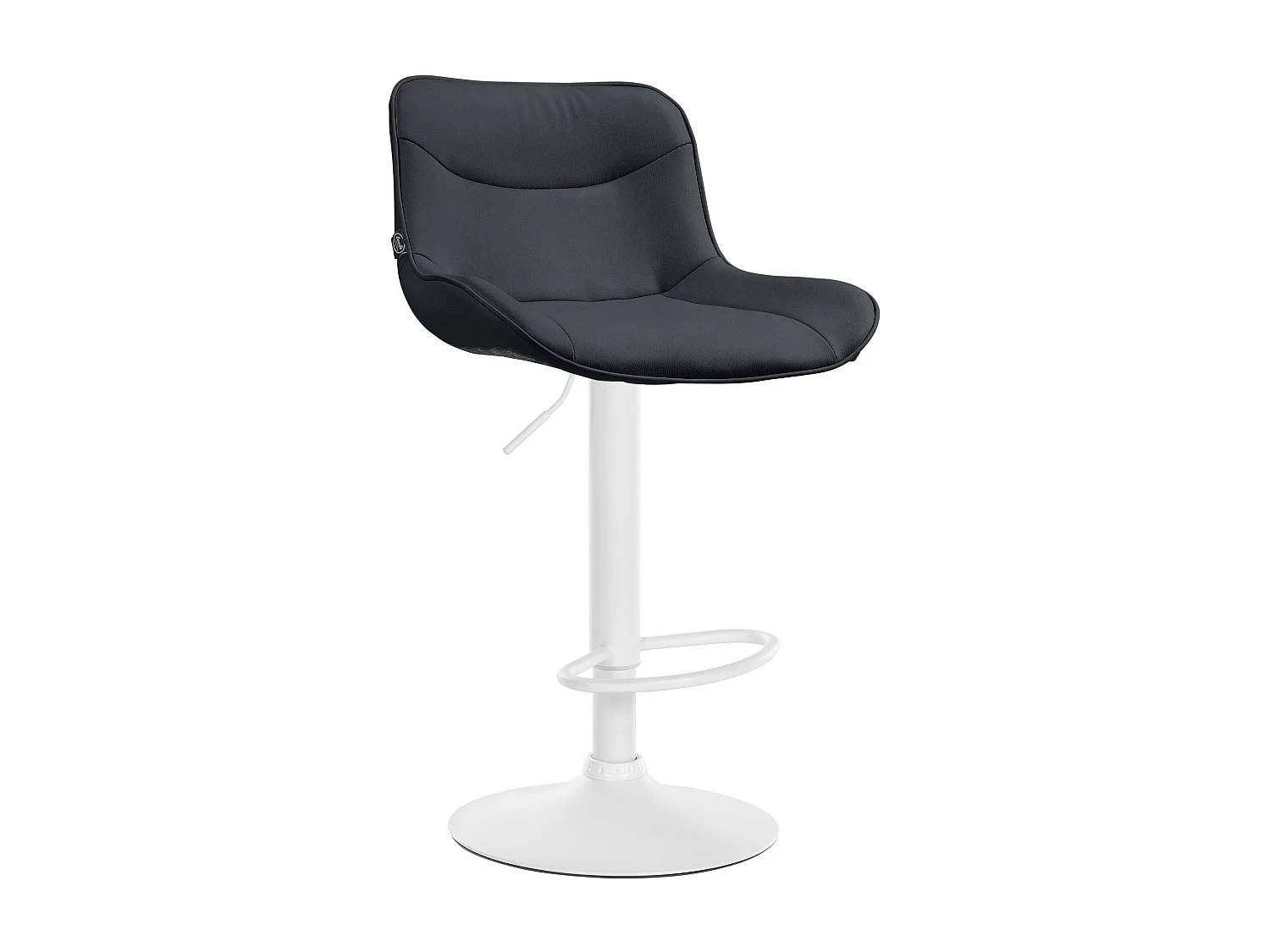 Tabouret de bar - Similicuir (PVC) & Blanc - Noir - Vonore
