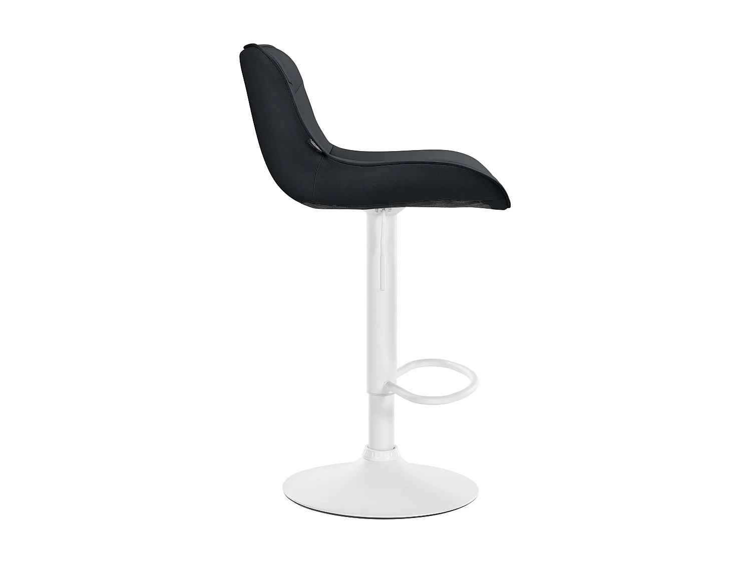 Tabouret de bar - Similicuir (PVC) & Blanc - Noir - Vonore