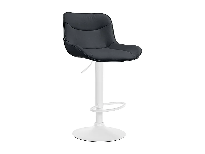 Tabouret de bar - Similicuir (PVC) & Blanc - Noir - Vonore