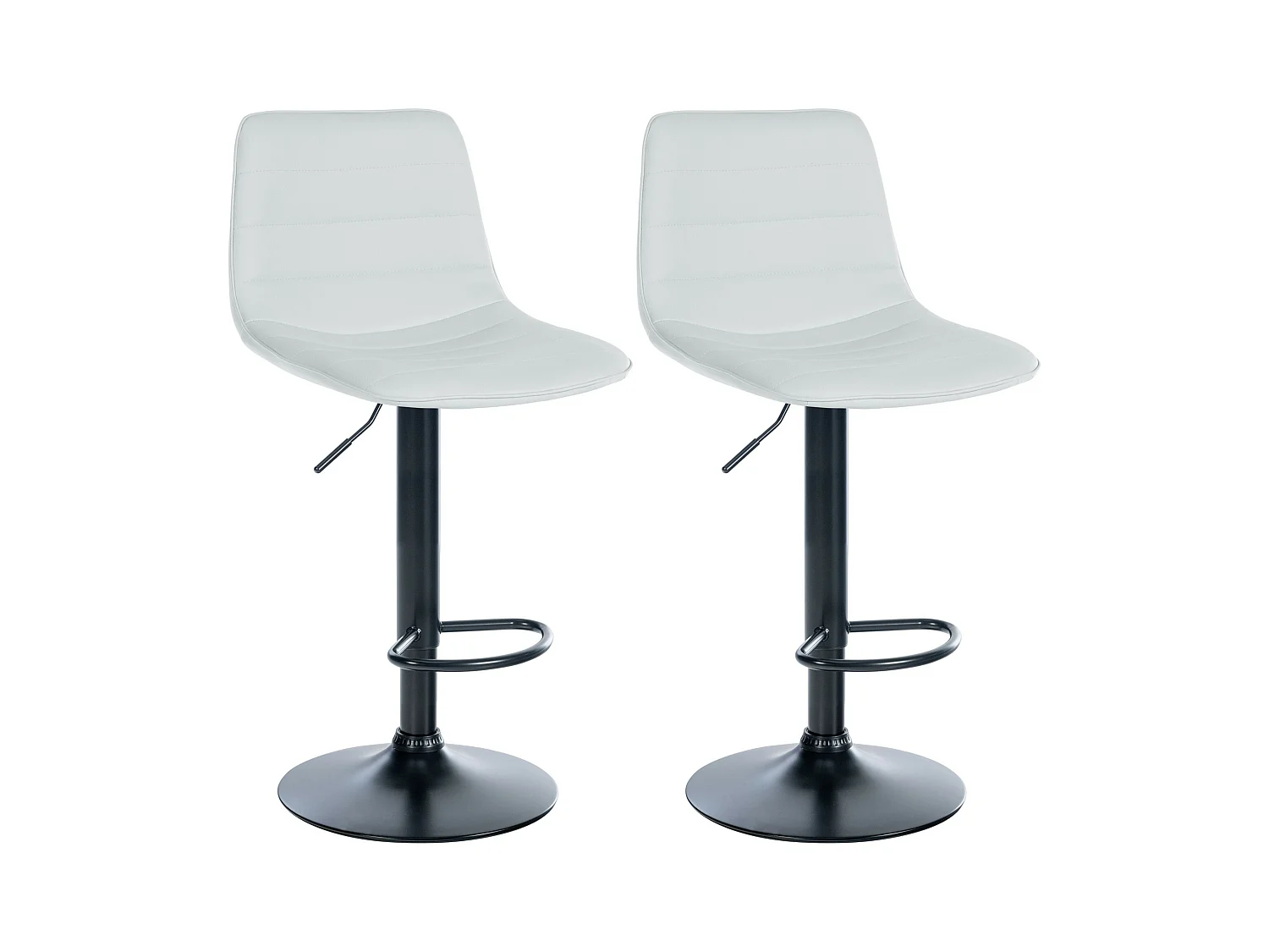 Lot de 2  Tabouret de bar - Similicuir - Blanc - Lex