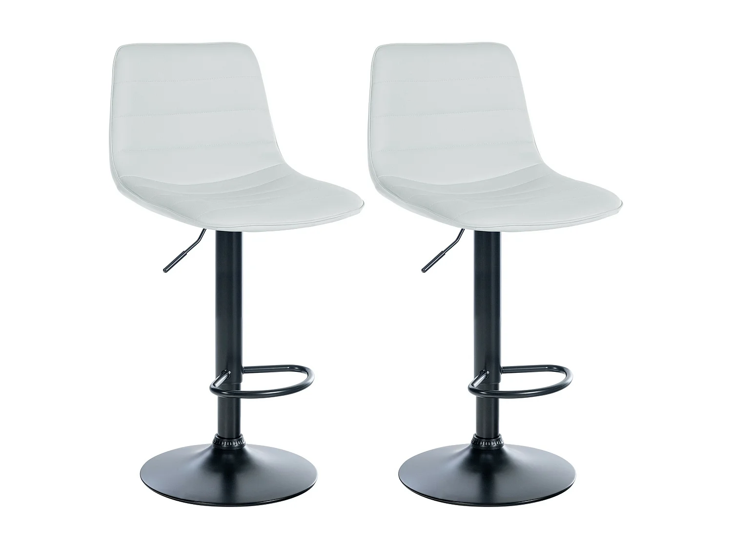 Lot de 2  Tabouret de bar - Similicuir - Blanc - Lex