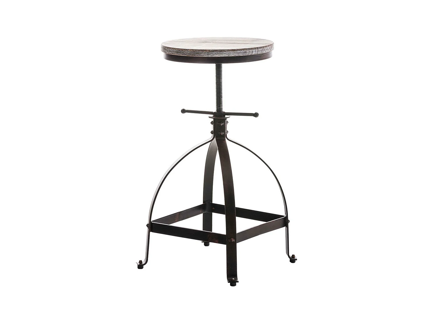 Tabouret de bar - Bois & Noir - Bronze - Raja