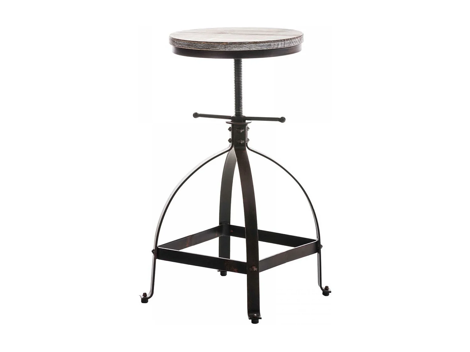 Tabouret de bar - Bois & Noir - Bronze - Raja