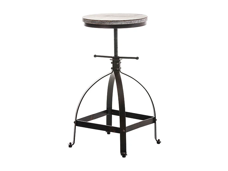 Tabouret de bar - Bois & Noir - Bronze - Raja
