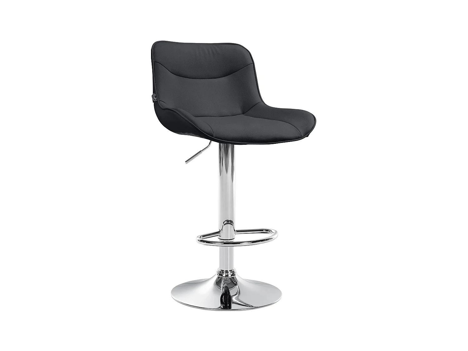 Tabouret de bar - Similicuir (PVC) & Chrome - Noir - Vonore