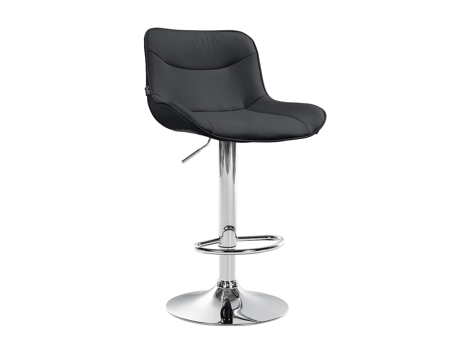 Tabouret de bar - Similicuir (PVC) & Chrome - Noir - Vonore