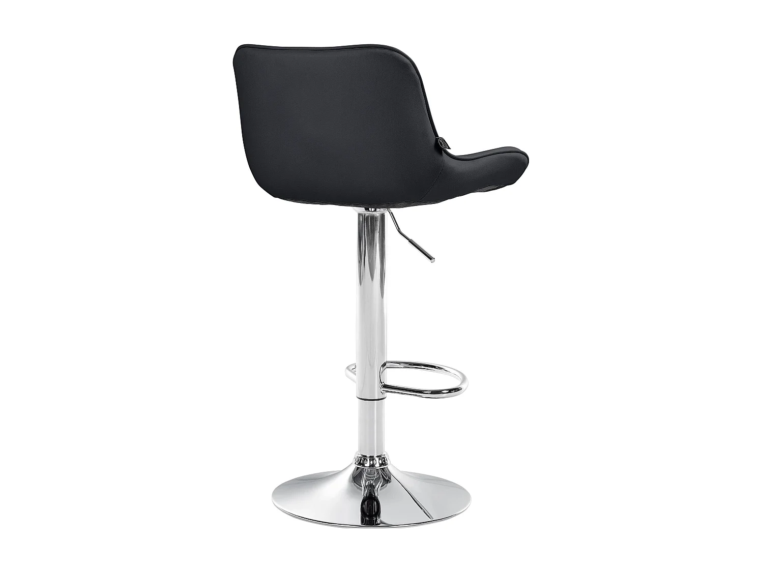 Tabouret de bar - Similicuir (PVC) & Chrome - Noir - Vonore