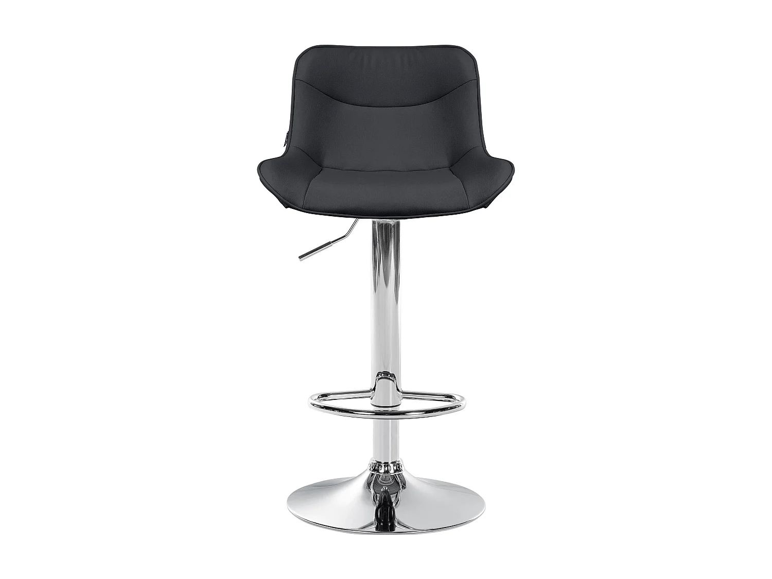 Tabouret de bar - Similicuir (PVC) & Chrome - Noir - Vonore