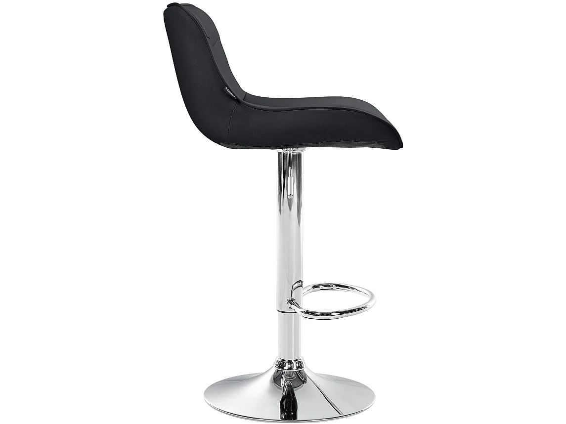 Tabouret de bar - Similicuir (PVC) & Chrome - Noir - Vonore