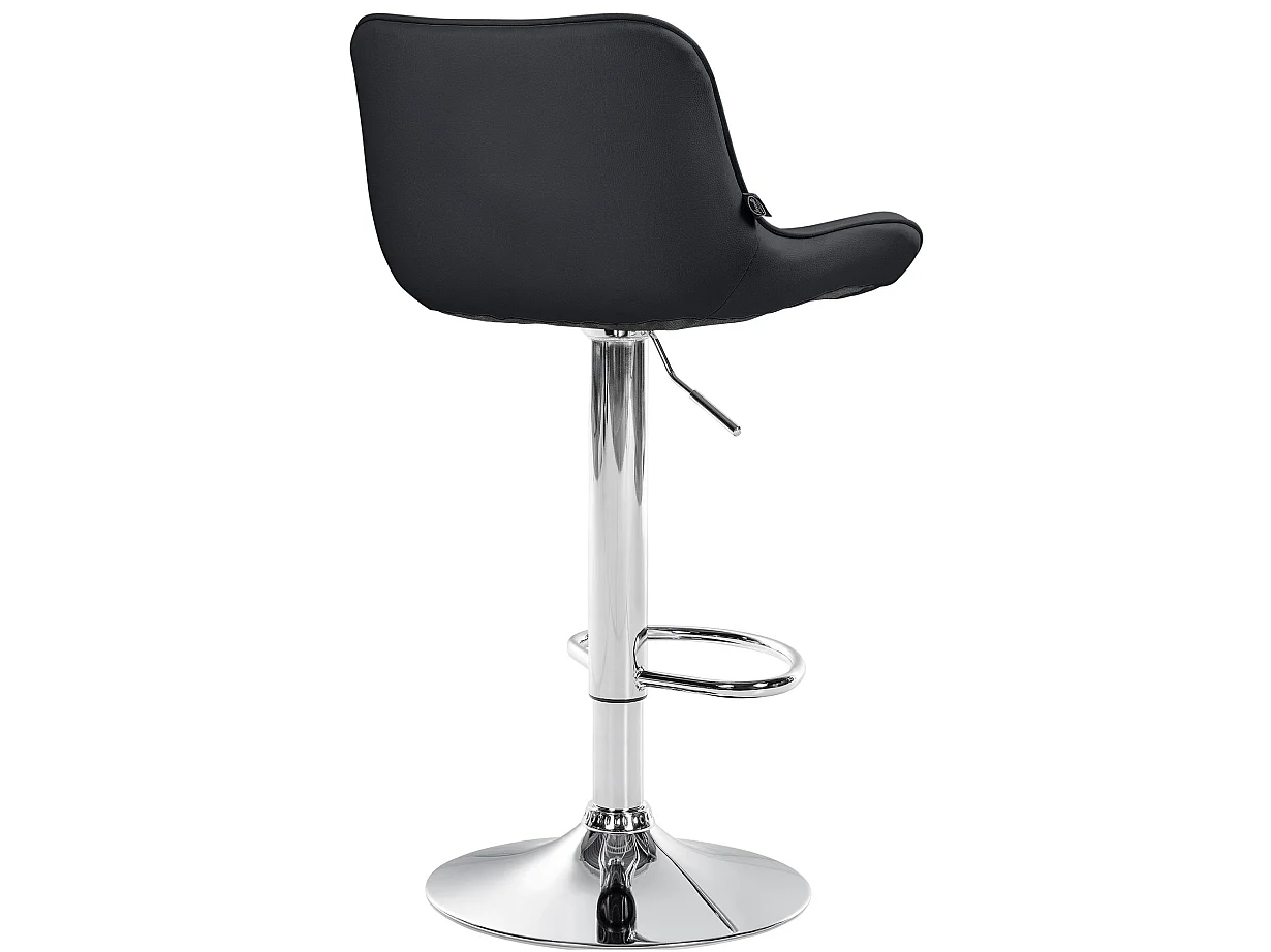 Tabouret de bar - Similicuir (PVC) & Chrome - Noir - Vonore