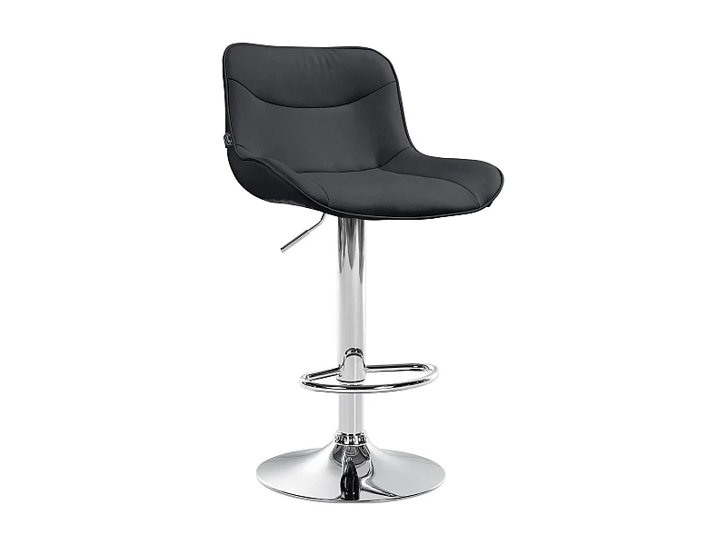 Tabouret de bar - Similicuir (PVC) & Chrome - Noir - Vonore