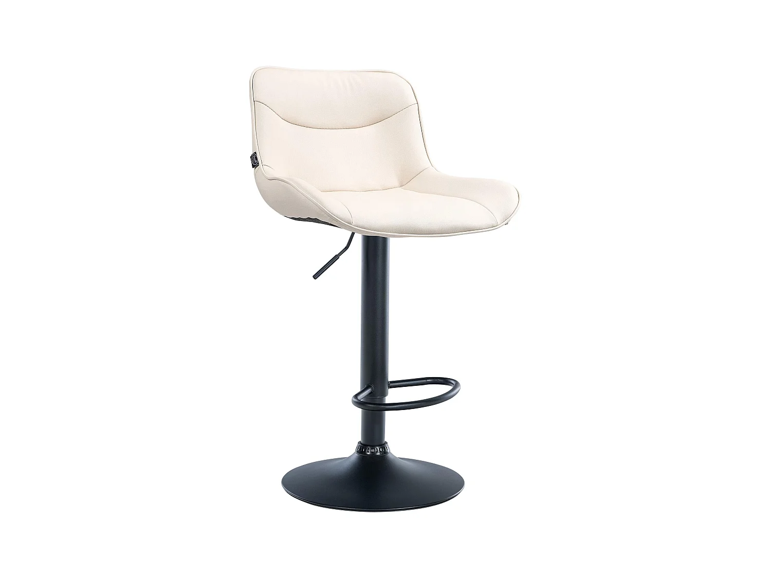Tabouret de bar - Similicuir (PVC) & Noir - Crème - Vonore
