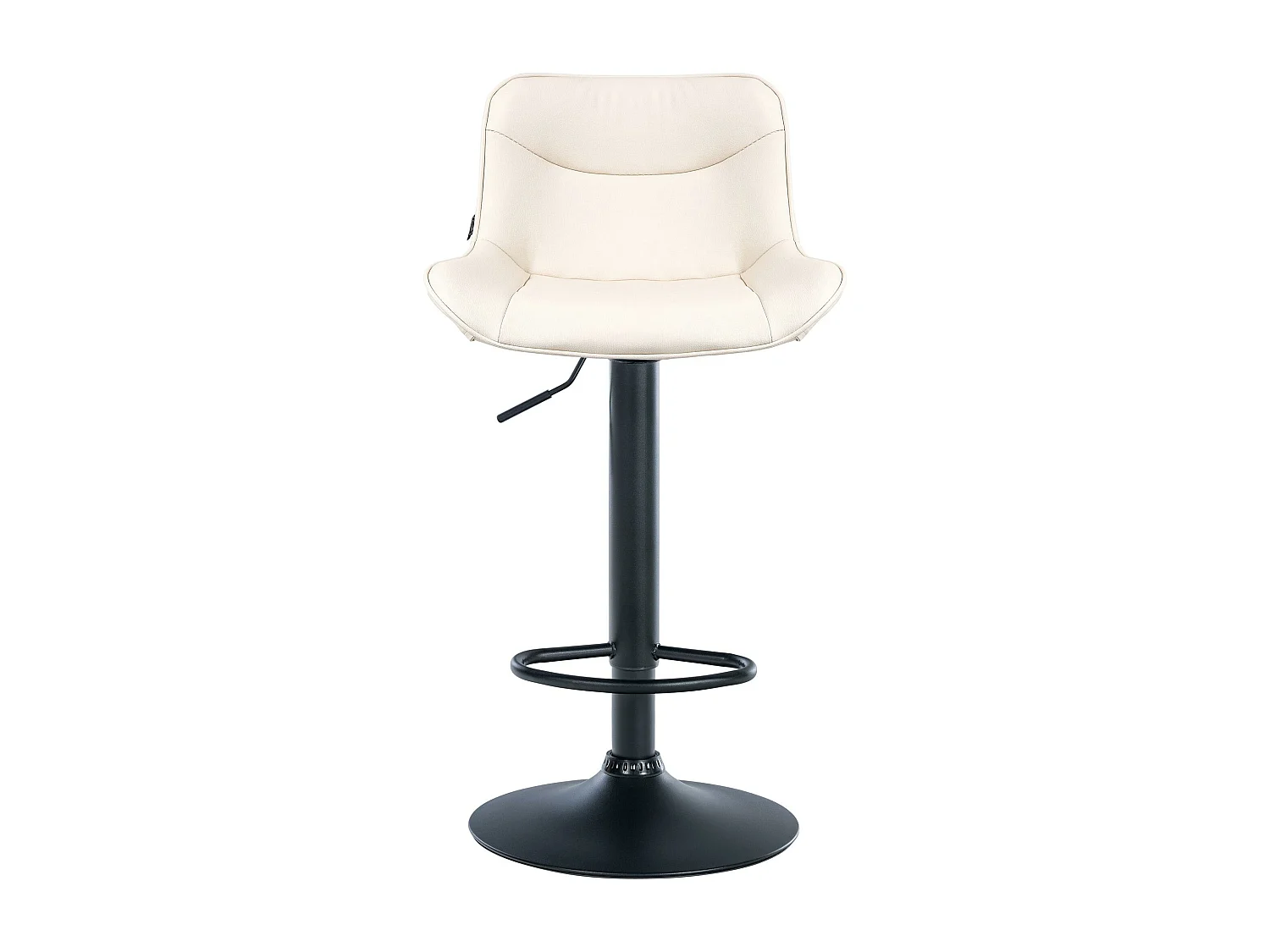 Tabouret de bar - Similicuir (PVC) & Noir - Crème - Vonore