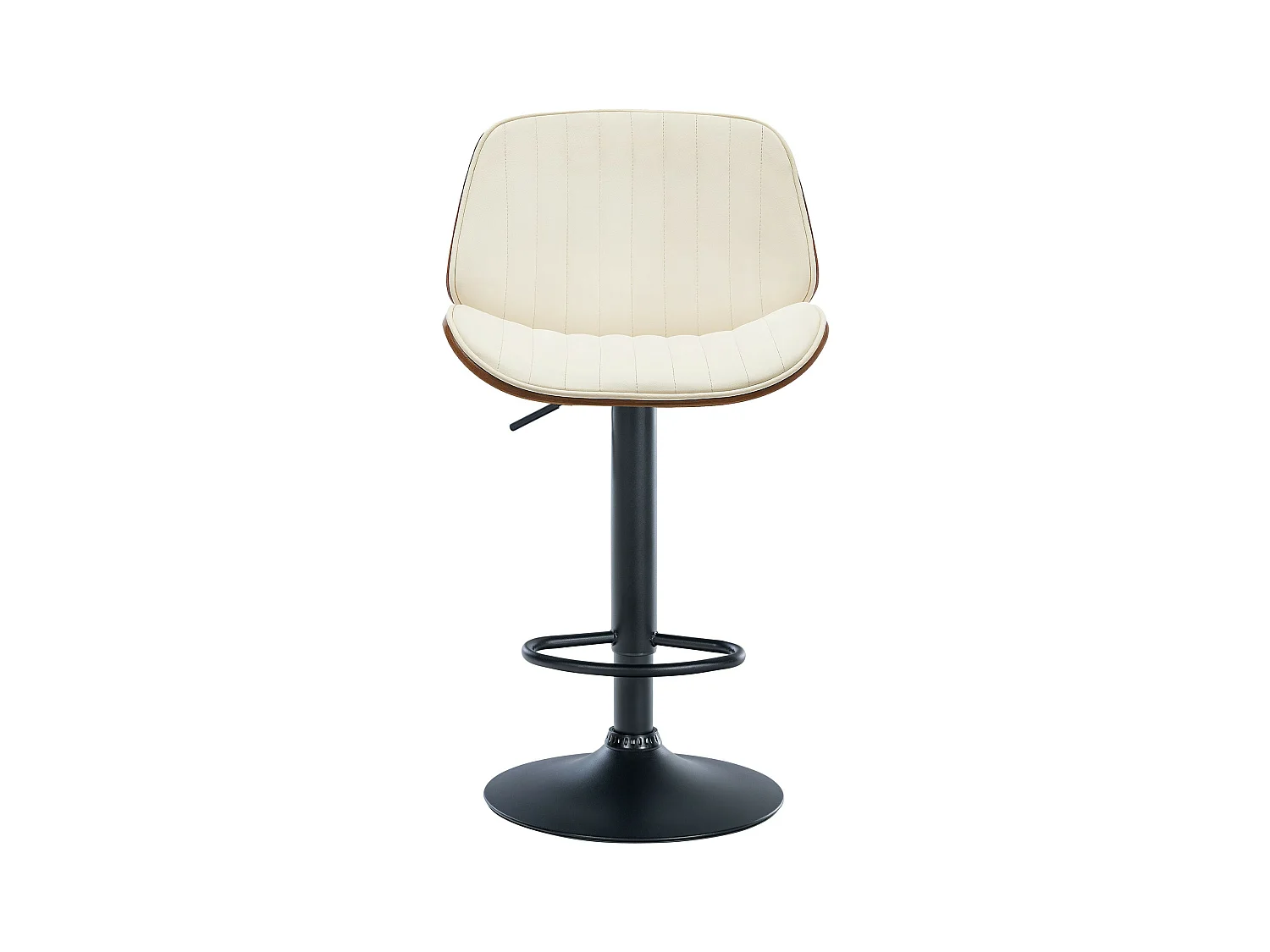 Lot de 2  Tabouret de bar - Similicuir - Noyer / Crème - Nova