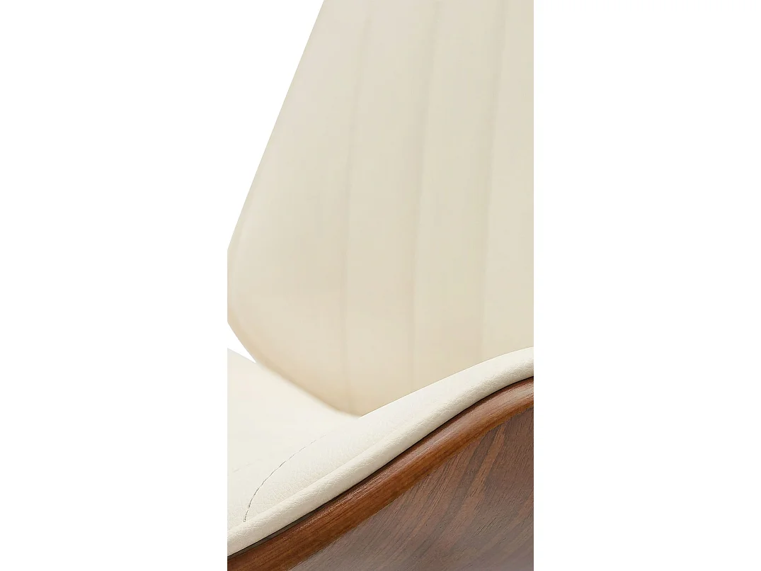 Lot de 2  Tabouret de bar - Similicuir - Noyer / Crème - Nova