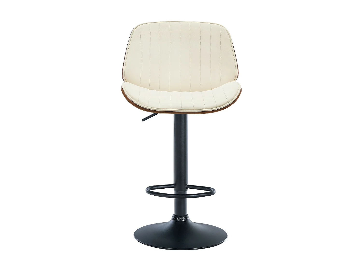 Lot de 2  Tabouret de bar - Similicuir - Noyer / Crème - Nova
