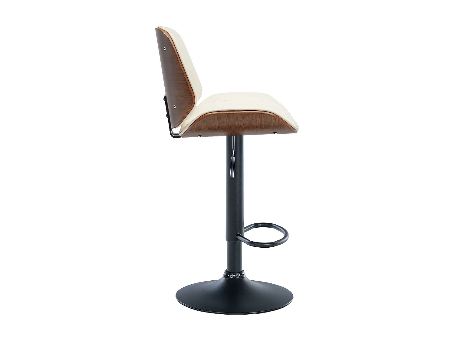 Lot de 2  Tabouret de bar - Similicuir - Noyer / Crème - Nova