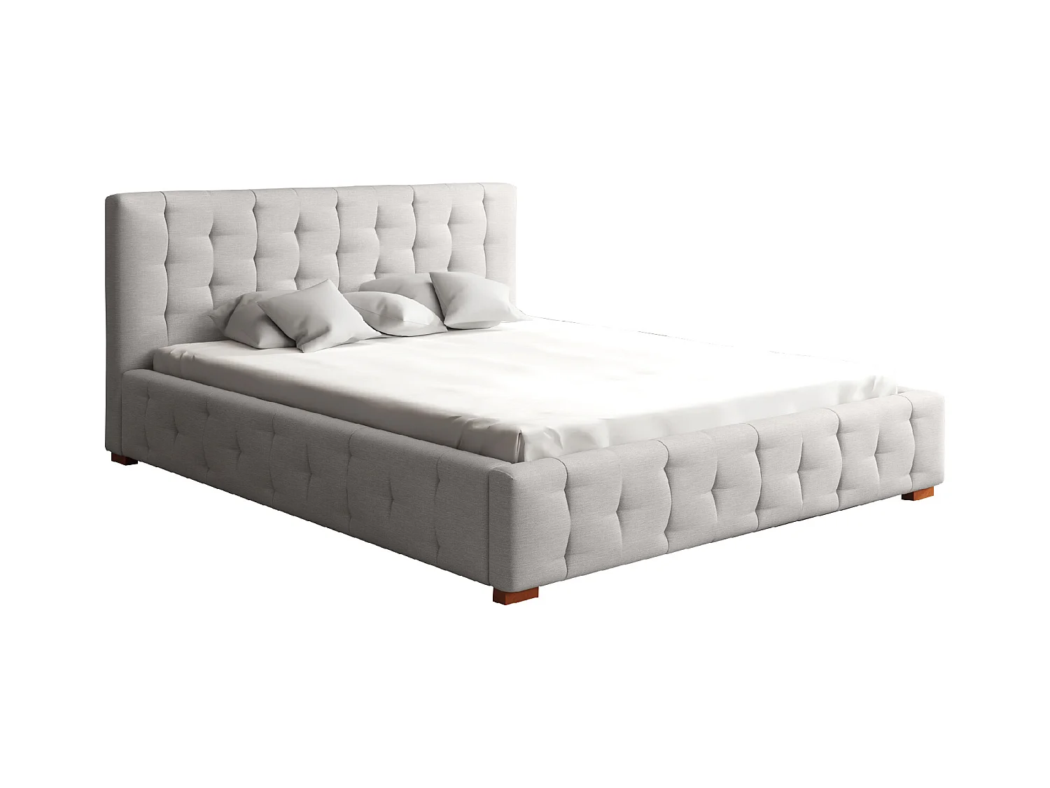 LIT TAPISSÉ avec coffre de lit et matelas Presto 180x200 cm, Orinoco 21 (Gris clair)