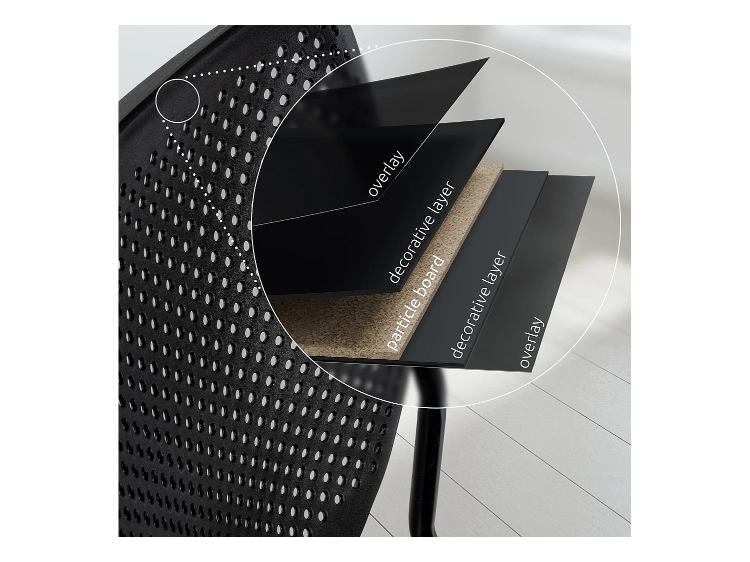 Chaise de conférence - Tissu - Noir / Noir - Kaber