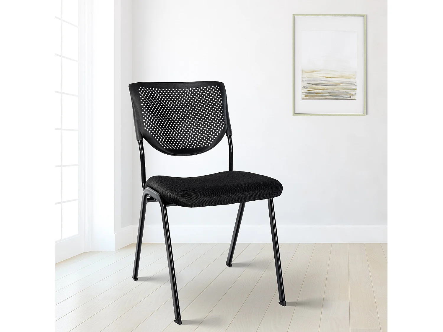 Chaise de conférence - Tissu - Noir / Noir - Kaber