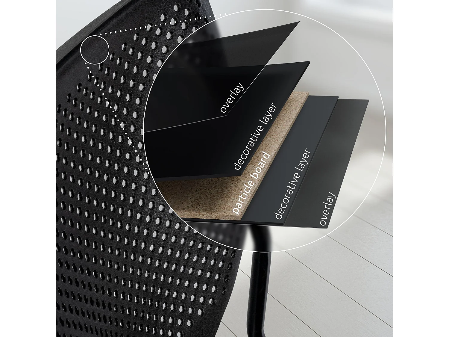 Chaise de conférence - Tissu - Noir / Noir - Kaber