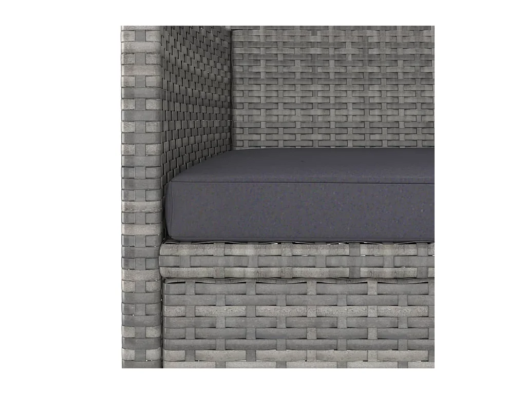 4-tlg. Gartenstuhl und Hocker Set Poly Rattan Grau