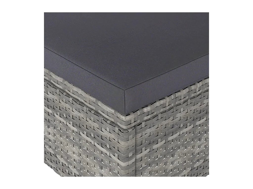 4-tlg. Gartenstuhl und Hocker Set Poly Rattan Grau