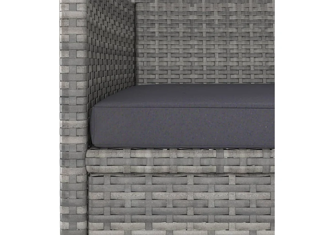 4-tlg. Gartenstuhl und Hocker Set Poly Rattan Grau