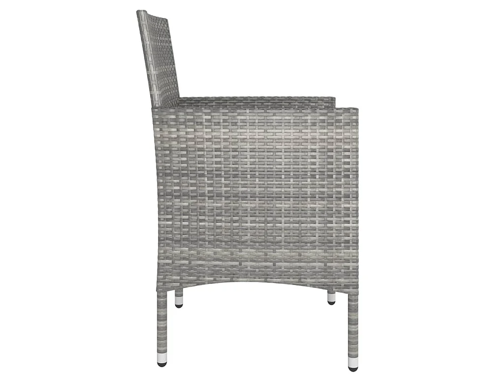 4-tlg. Gartenstuhl und Hocker Set Poly Rattan Grau