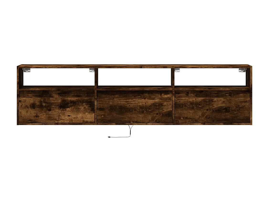 Tv-wandmeubel met LED-verlichting 180x31x45 cm gerookt eiken