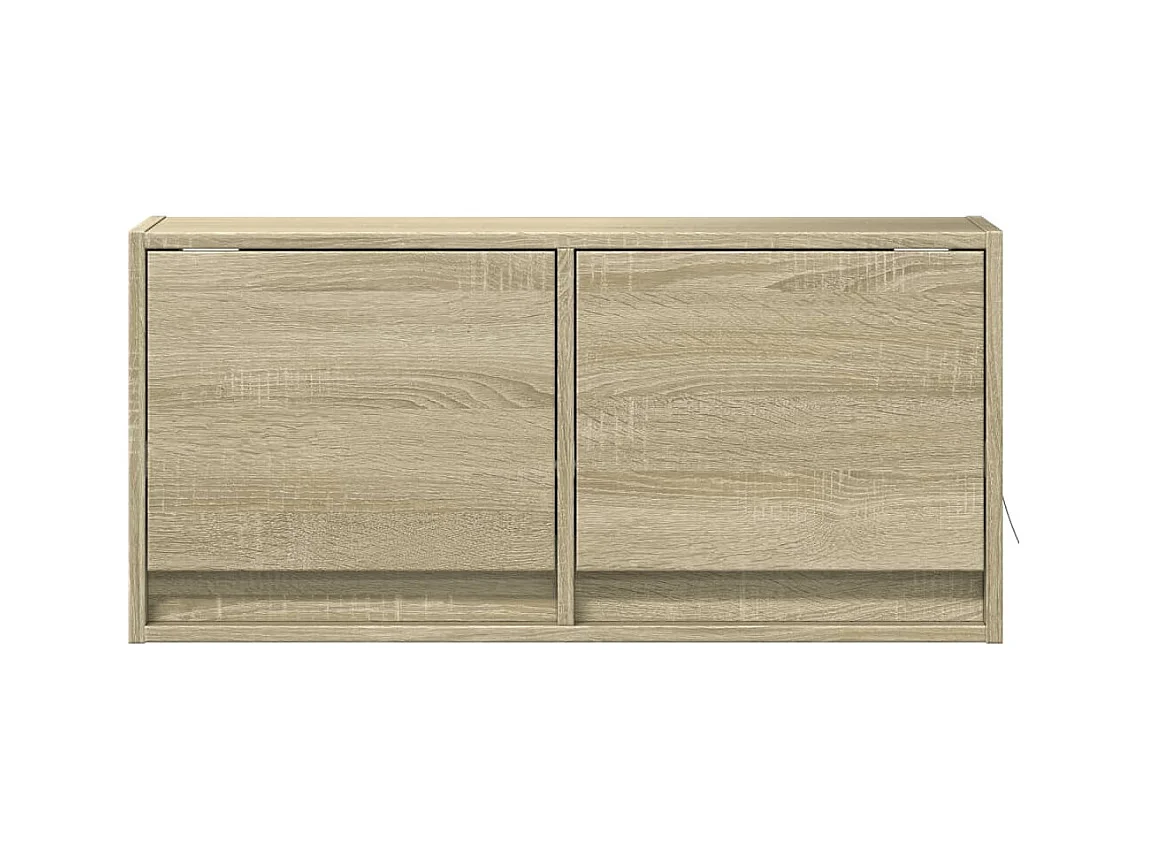 Meuble TV mural avec lumières LED chêne sonoma 80x31x35 cm