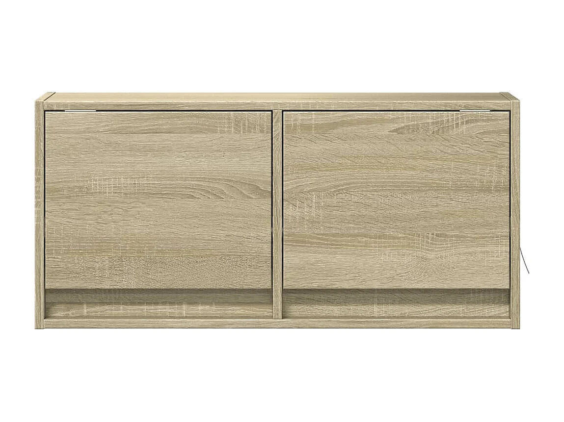 Tv-wandmeubel met LED-verlichting 80x31x35 cm sonoma eikenkleur