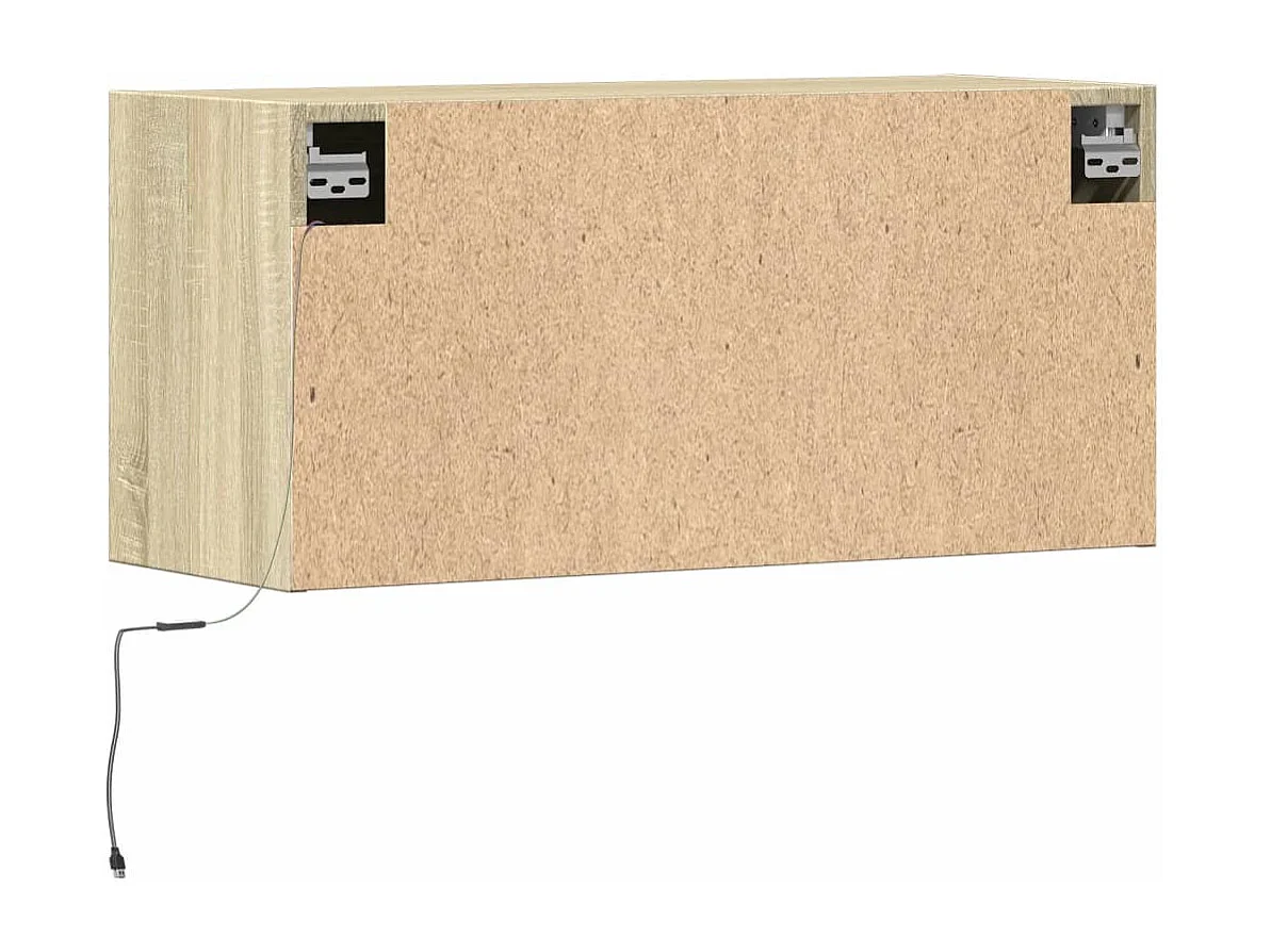 Tv-wandmeubel met LED-verlichting 80x31x35 cm sonoma eikenkleur