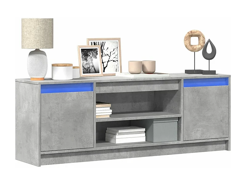 TV-Schrank mit LED-Beleuchtung Betongrau 139,5x34x50 cm