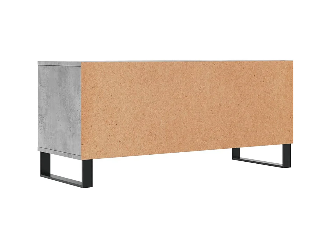 Meuble TV gris béton 100x34,5x44,5 cm bois d'ingénierie