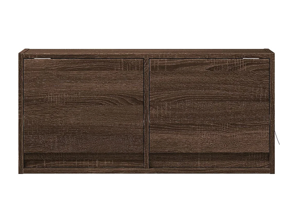 Móvel de parede p/ TV c/ luzes LED 80x31x35cm carvalho castanho