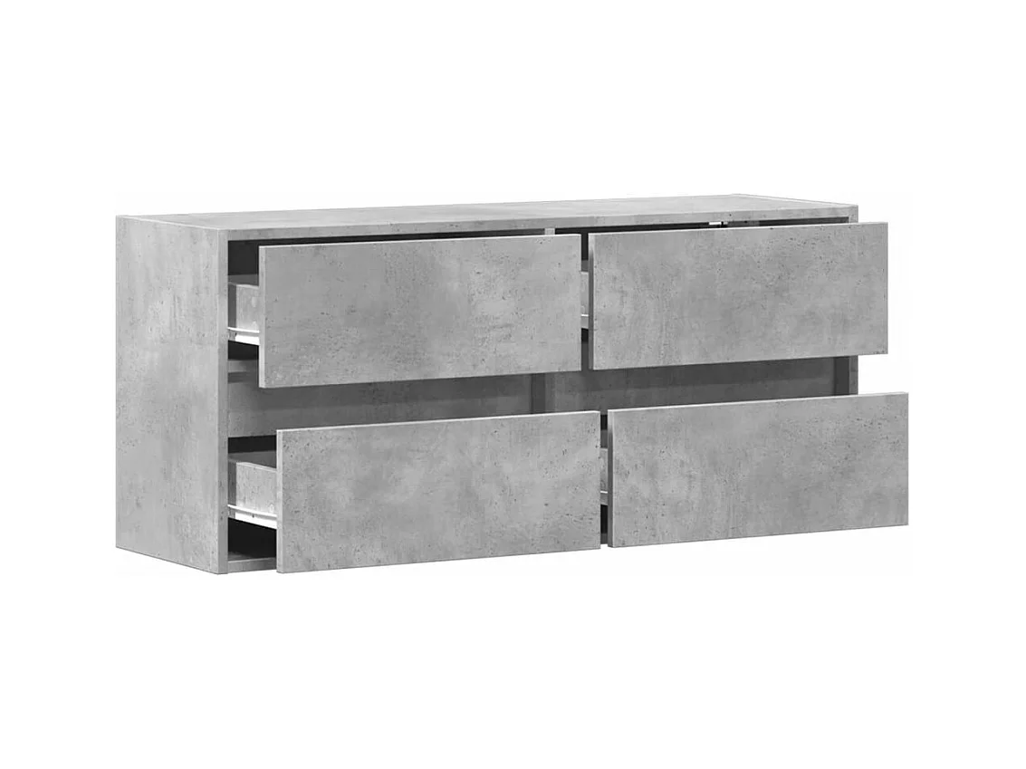 Mueble de TV de pared con luces LED gris hormigón 100x31x45 cm