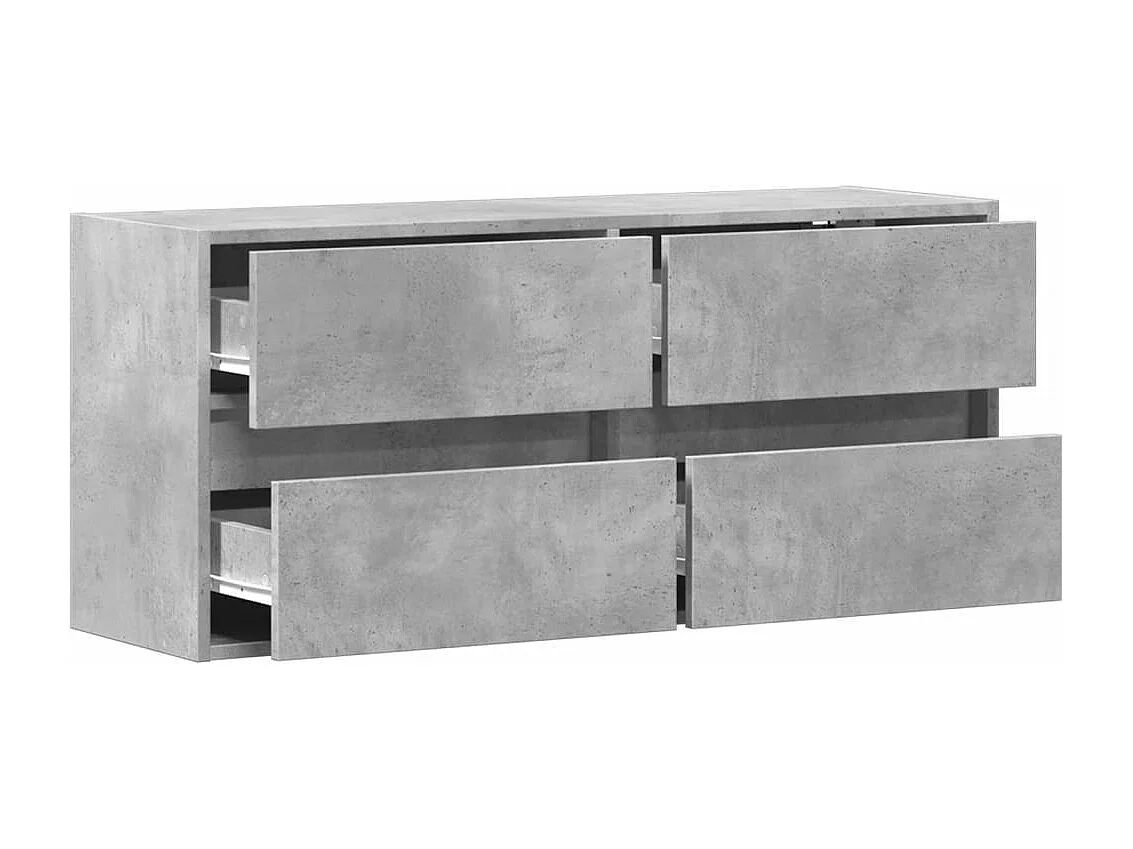 Mueble de TV de pared con luces LED gris hormigón 100x31x45 cm